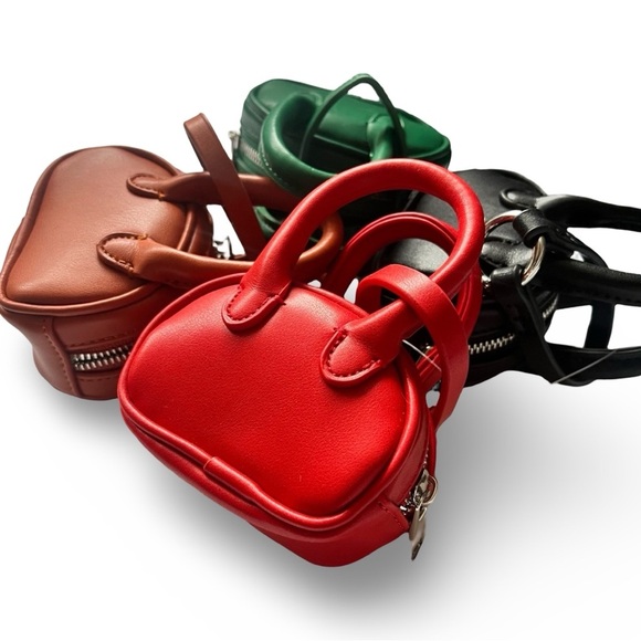 NWT Anthropologie Mini SLG Bag Charm | Keychain | Vegan Leather | British Tan - Picture 3 of 15